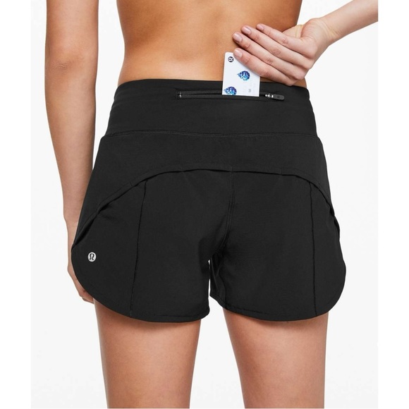 Lululemon Speed Up Short Long 4" Inseam - Black Active Runner Shorts sz 6 - Picture 4 of 13